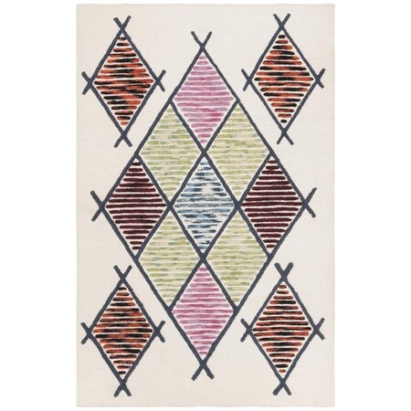 Safavieh 9 x 12 ft. Kenya Hand Knotted Rectangle Area Rug Ivory & Multi Color KNY911A-9